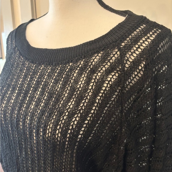 Express black mesh netted tight waistband blouse size L - Picture 11 of 14